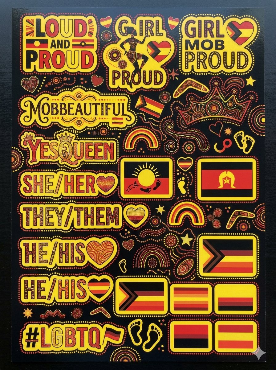 Digital LGBTQ black red and yellow