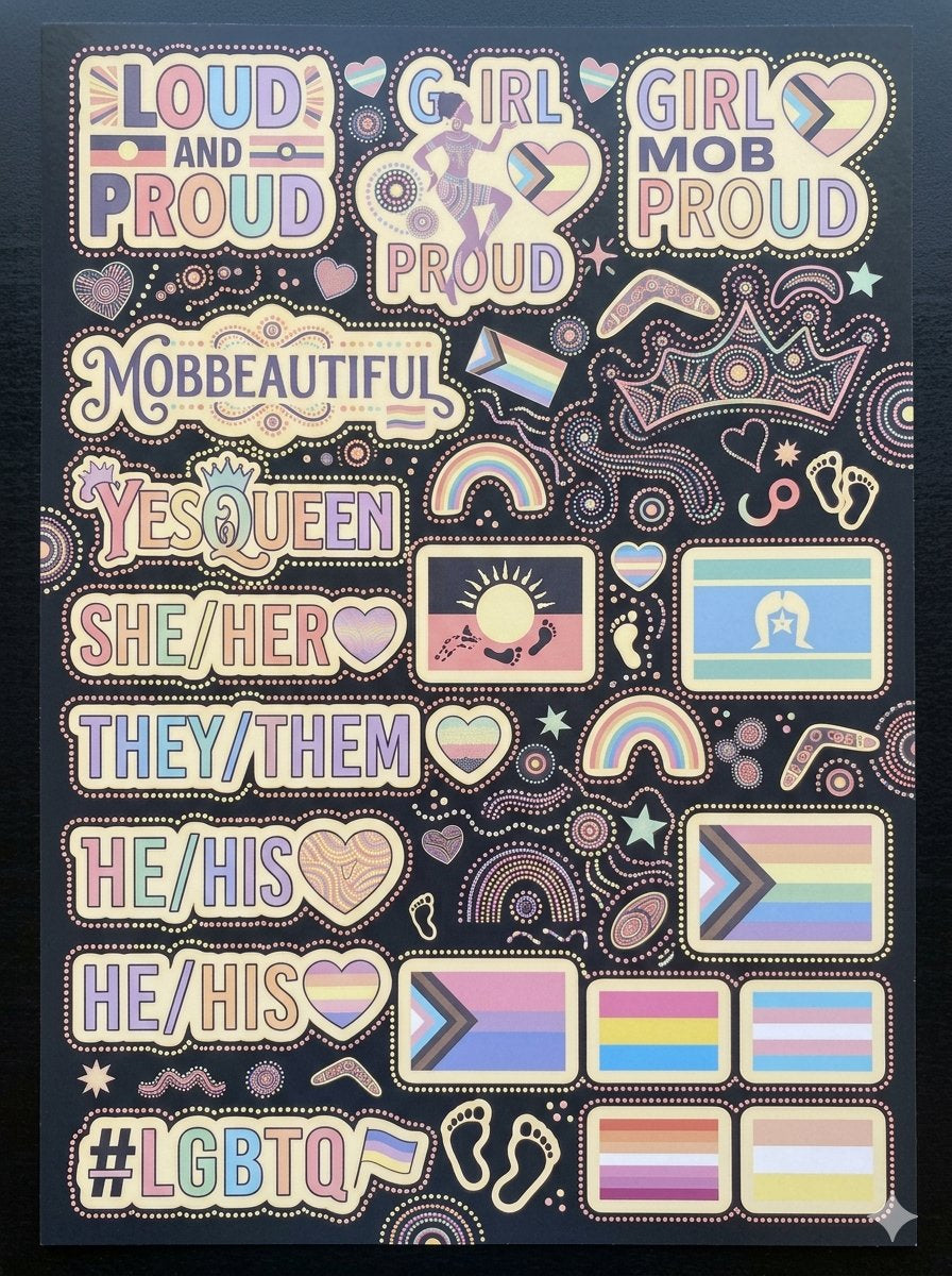 LGBTQ+ Mob Pastel ❤️ Girl Mob Proud Digital Sticker Sheet
