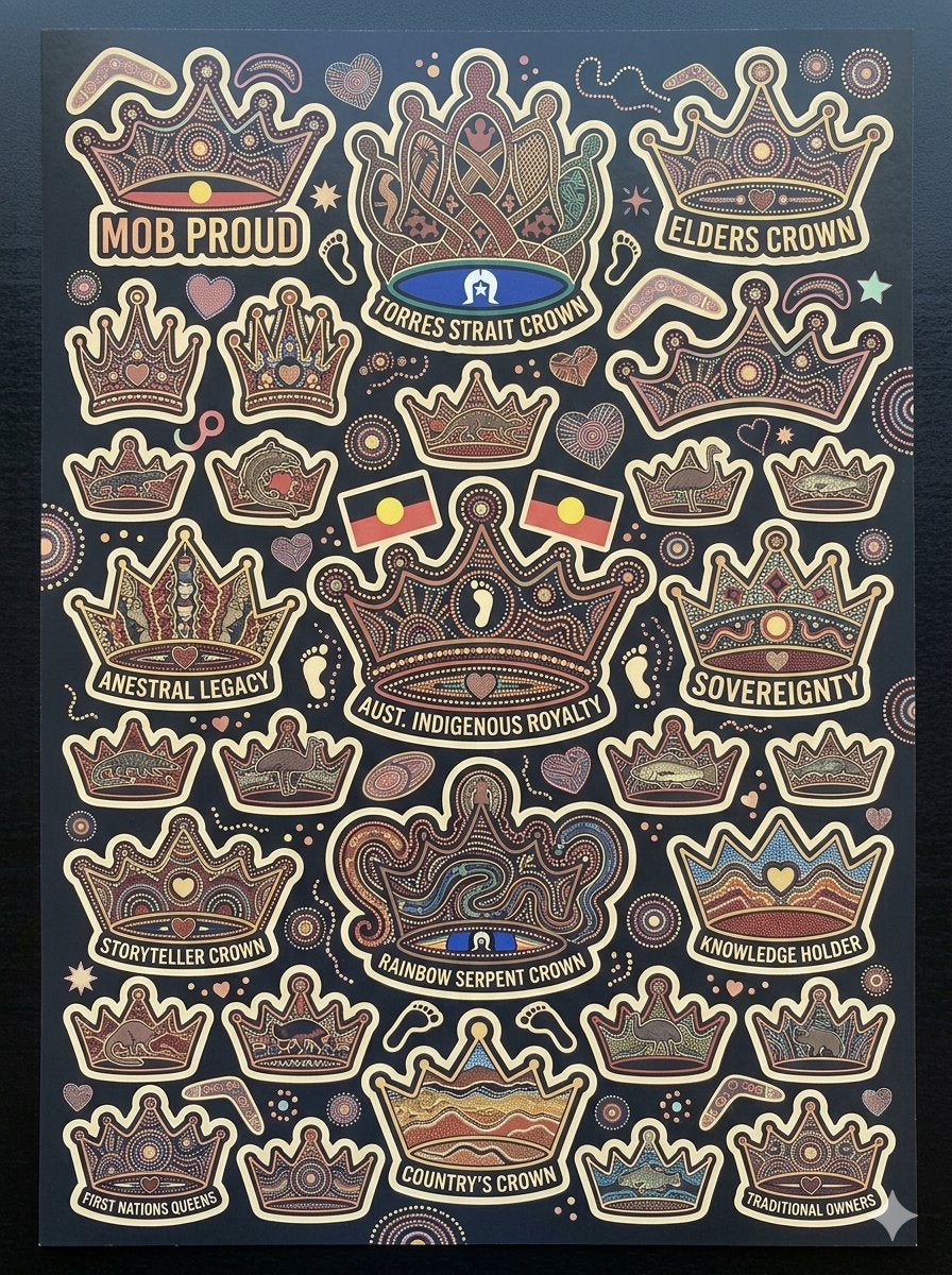❤️💛🖤 Heart of crowns as they wear Digital Art Print